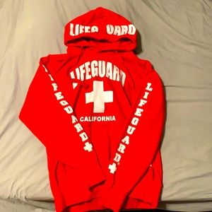 Red California LifeGuard hoodie